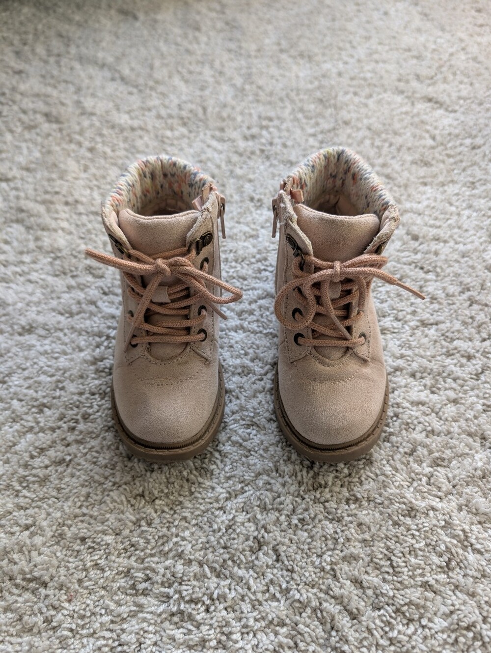 Old Navy Pink Suede-Style Kids Ankle Boots - Size 8